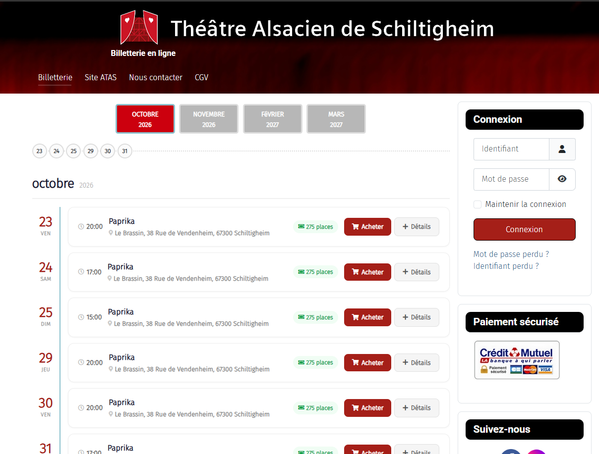 Théâtre Alsacien de Schiltigheim - Création site internet Alsace