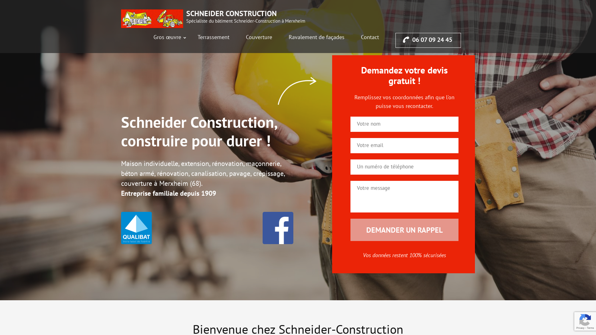 Schneider Construction - Création site internet Alsace